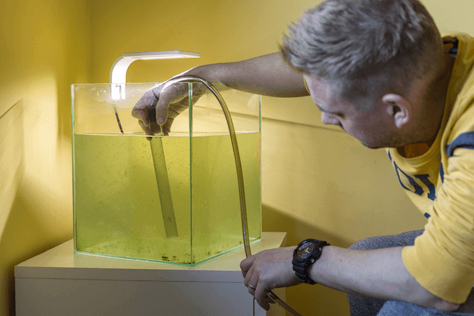 Siphoning vann fra tanken