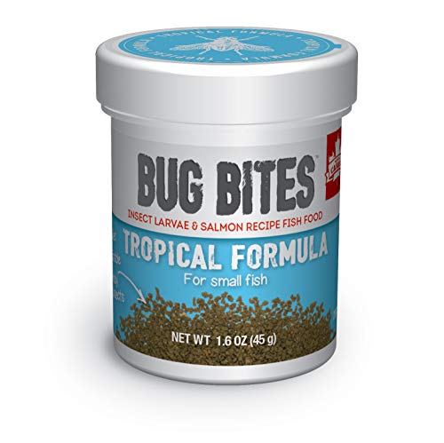 Fluval Bug Bites Tropical Fish Food, Small Granules for Small to Medium Sized Fish, 1.59 oz., A6577