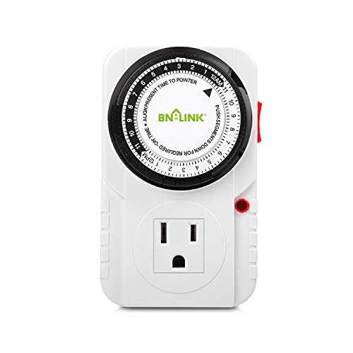 BN-LINK 24-timers plug-in mekanisk timer akvarium, Grow Light, Hydroponics, Pets, Home, Kitchen, Office, Appliances, UL Listed 125VAC, 60 Hz, 1875W, 15A, 1 / 2HP (1)